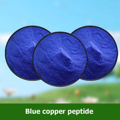 Các thành phần mỹ phẩm CAS 49557-75-7 Blue Copper Peptides  Powder